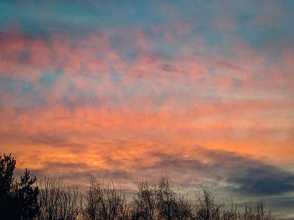 blue pink and orange sunrise